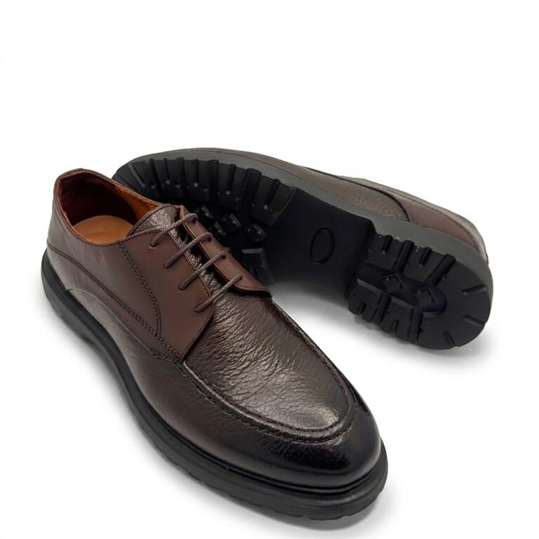 Grand Oxford Men's Leather Shoes - Dark Brown (44) 3