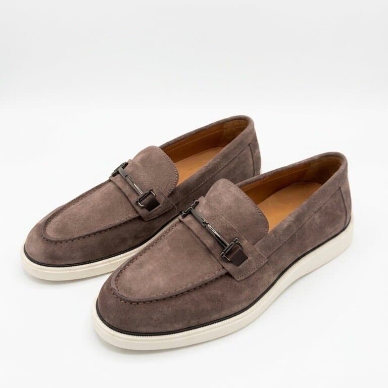 Grand Oxford Men's Suede Shoes - Brown (45) 1
