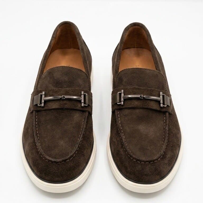 Grand Oxford Men's Suede Shoes - Dark Brown (45) 1