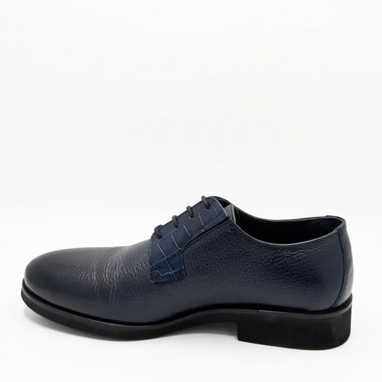 Grand Oxford Men's Leather Shoes - Navy Blue (45) 2