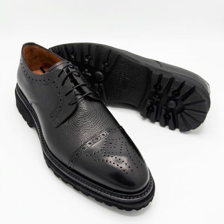 Grand Oxford Men's Leather Shoes - Black (45) 3