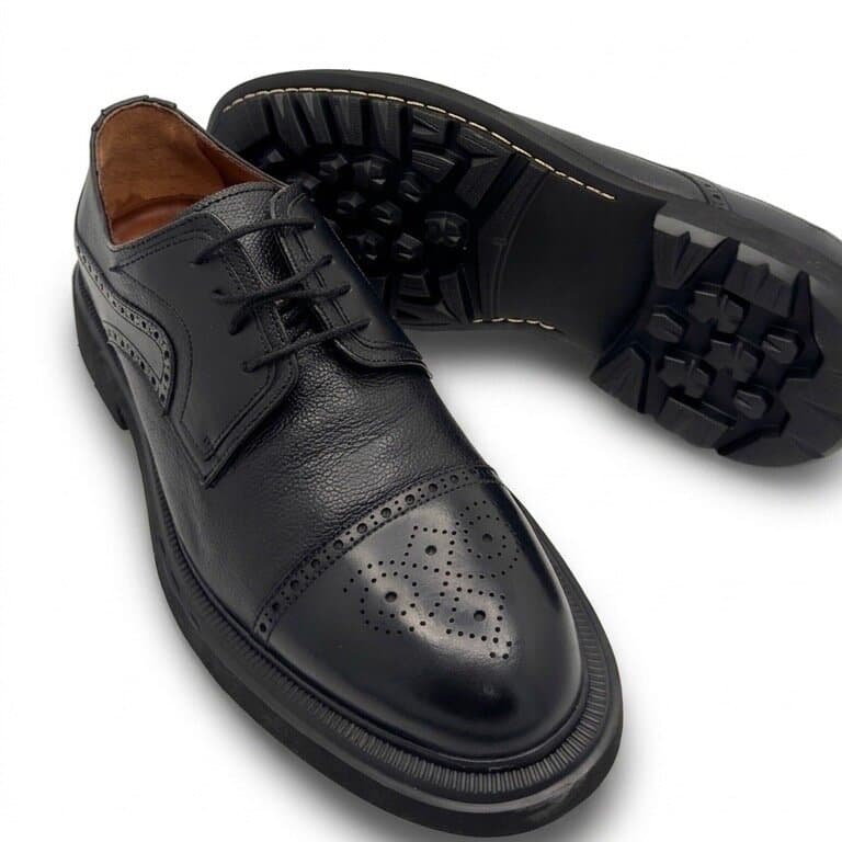 Grand Oxford Men's Leather Shoes - Black (45) 3