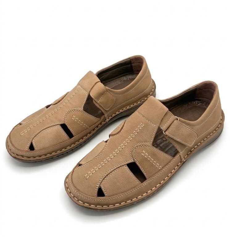 Grand Oxford Men's Leather Shoes - Light Brown (44) 1