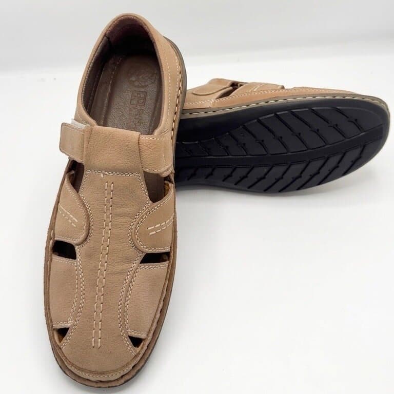 Grand Oxford Men's Leather Shoes - Light Brown (44) 2
