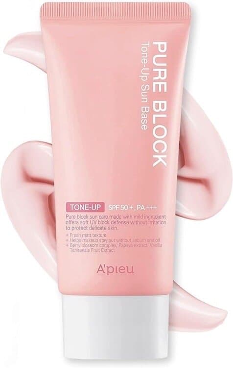 A'PIEU Pure Block Tone-Up Sun Base SPF50+ PA+++ Tinted Sunscreen 1