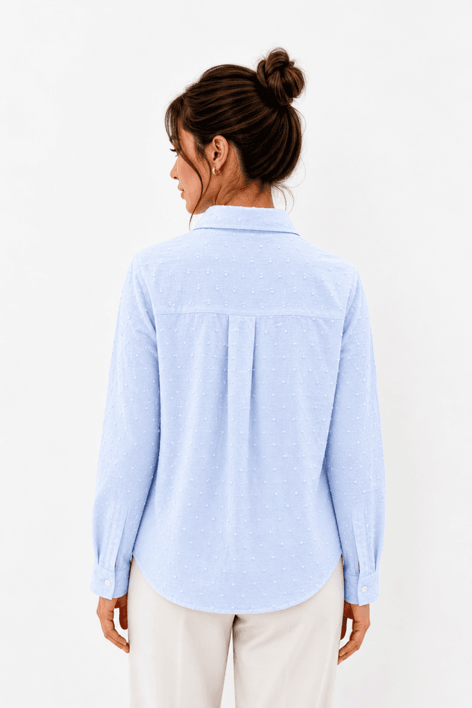 ROMA BRAND Women's Cotton Shirt - Light Blue (S) 2