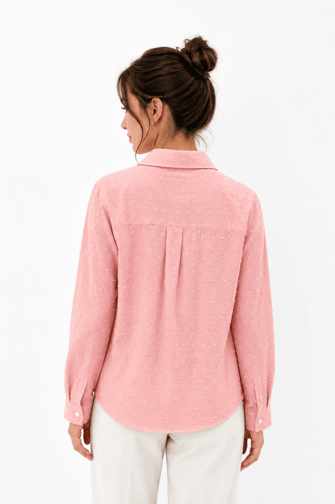 ROMA BRAND Women's Cotton Shirt - Light Pink (S) 2