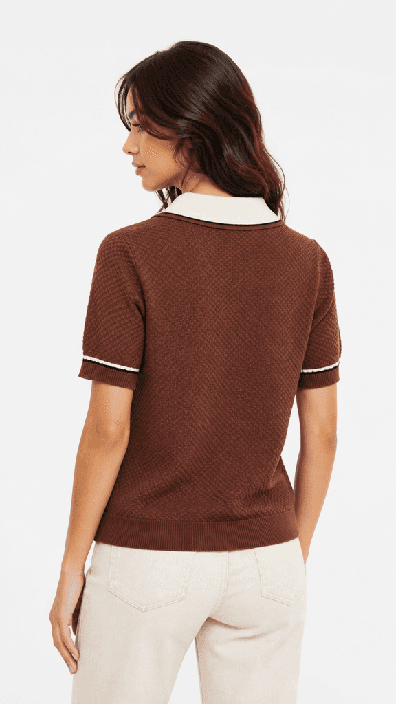 Zara Women's Wool Knit T-Shirt - Brown (Free Size) 2