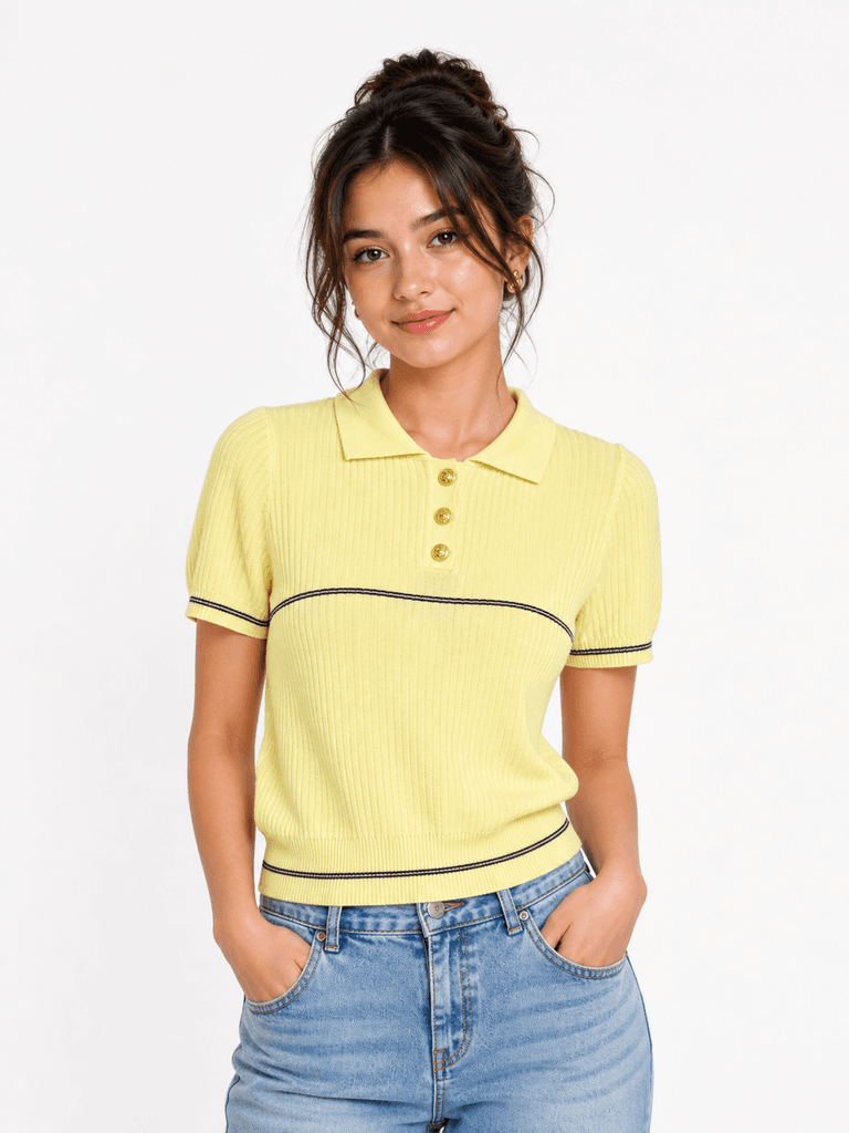 Lord Piana Women's Wool T-Shirt - Yellow (Free Size) 1