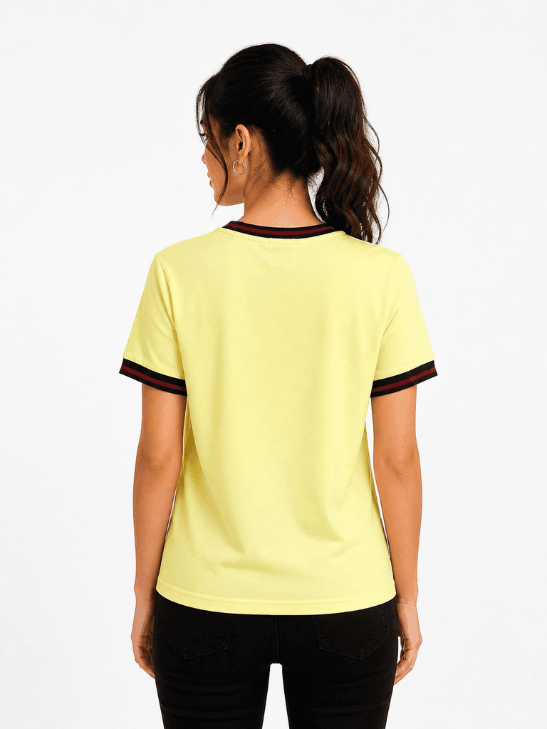 GUGGi Women's Cotton T-Shirt - Yellow (Free Size) 2