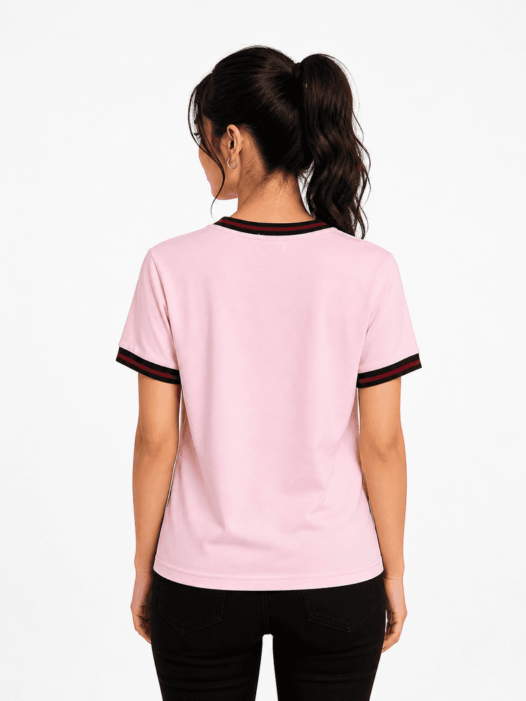 GUGGi Women's Cotton T-Shirt - Light Pink (Free Size) 2