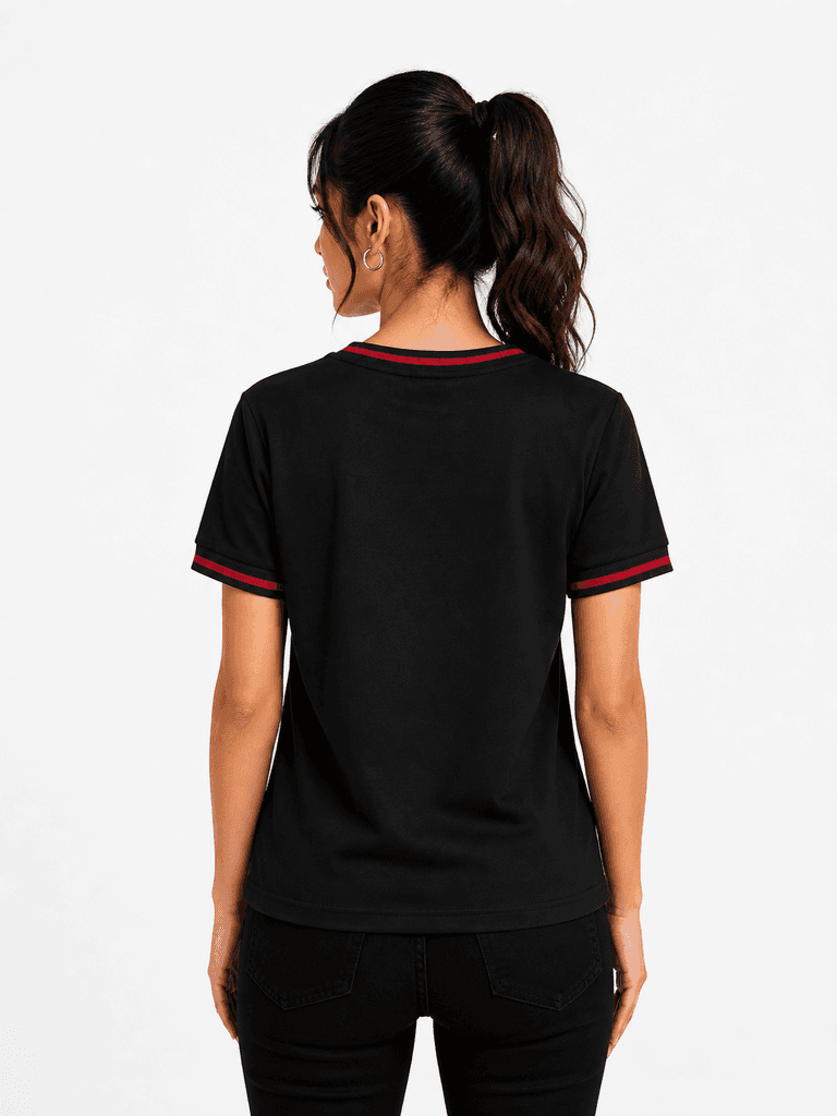 GUGGi Women's Cotton T-Shirt - Black (Free Size) 2