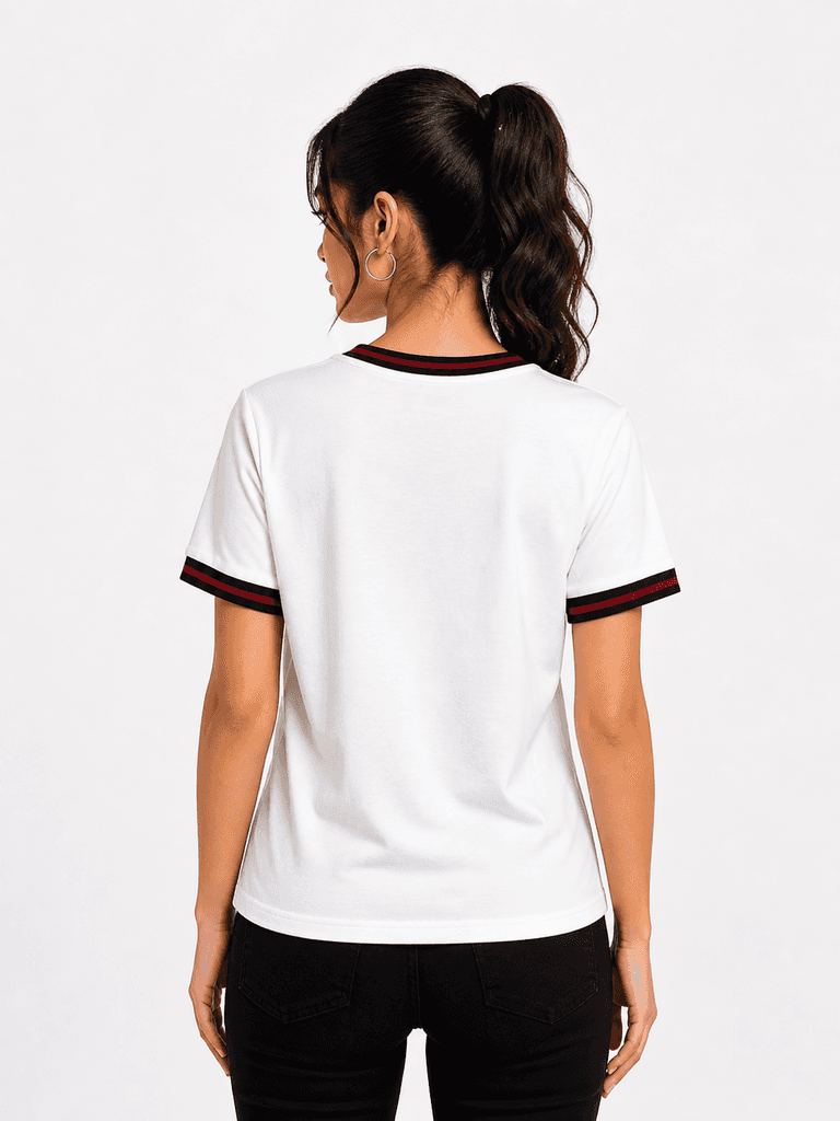 GUGGi Women's Cotton T-Shirt - White (Free Size) 2