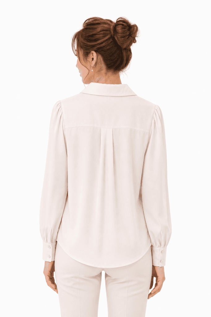 BOYUAN Women's Satin Shirt - Off White (Free Size) 2