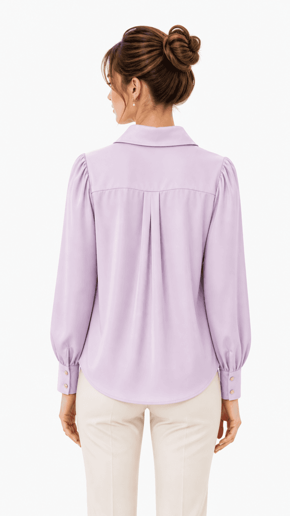 BOYUAN Women's Satin Shirt - Light Purple (Free Size) 2