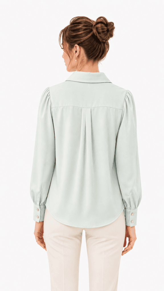BOYUAN Women's Satin Shirt - Light Green (Free Size) 2