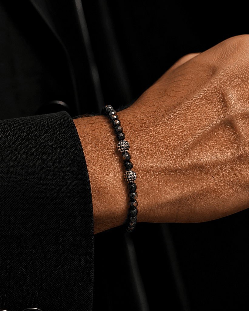 Men's Natural Stone Bracelet - Dark Green 1