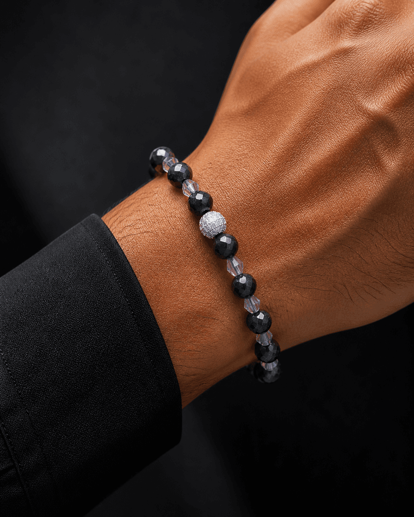 Men's Natural Stone Bracelet - Dark Purple 1