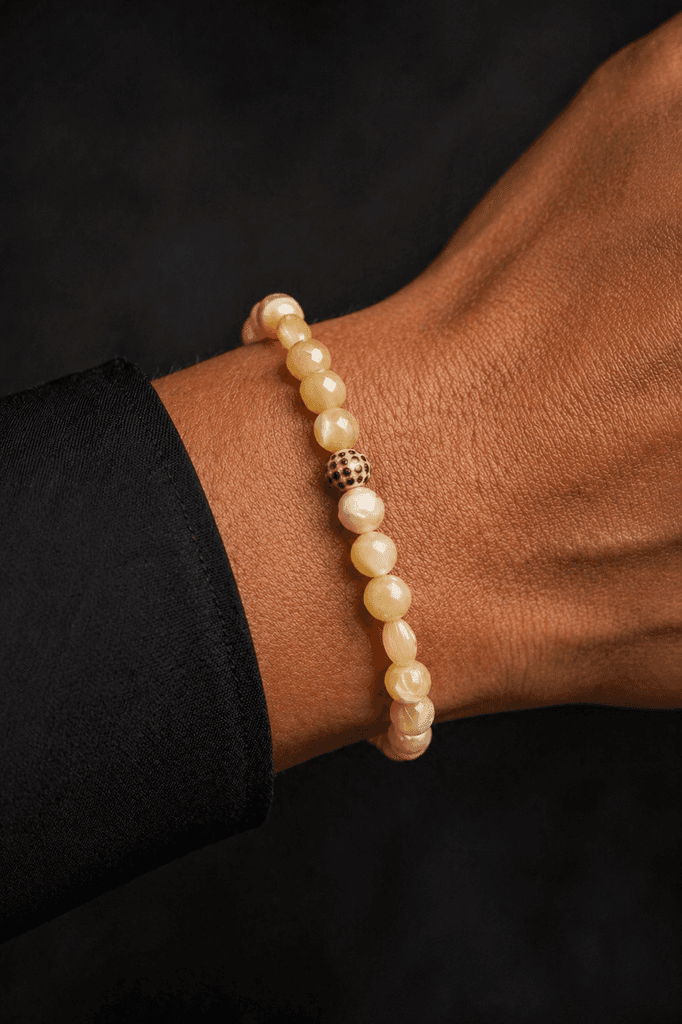 Men's Natural Stone Bracelet - Yellow 1