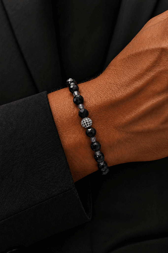 Men's Natural Stone Bracelet - Black 1