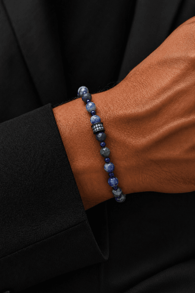 Men's Natural Stone Bracelet - Purple 1