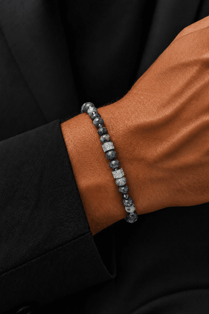 Men's Natural Stone Bracelet - Green 1