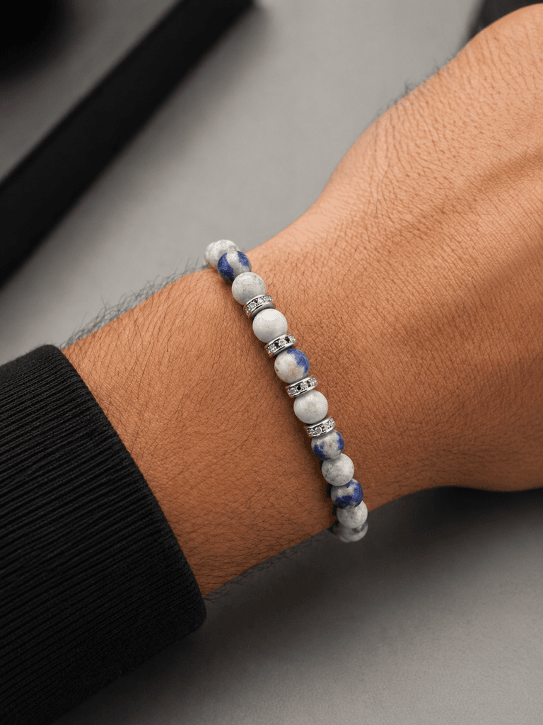Men's Natural Stone Bracelet - Cream 1