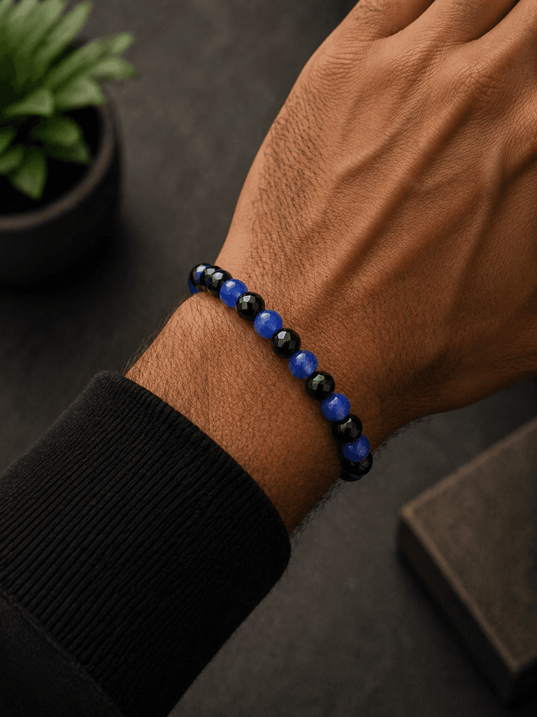 Men's Natural Stone Bracelet - Black 1