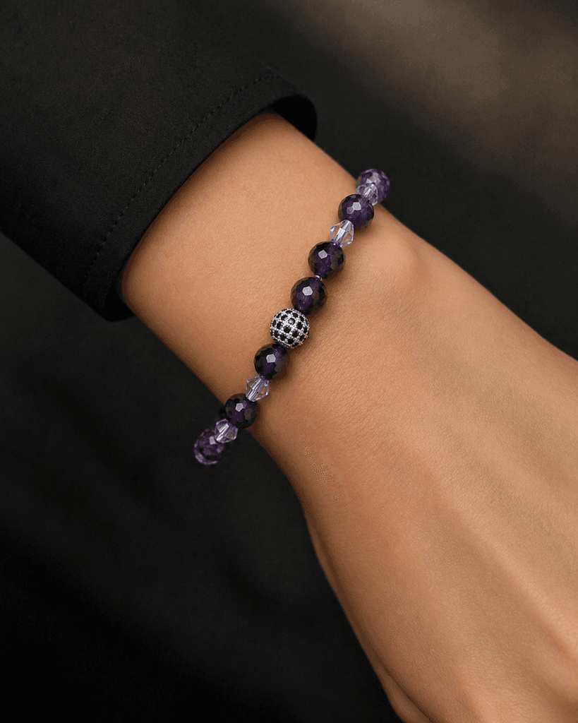 Unisex Natural Stone Bracelet - Purple 1