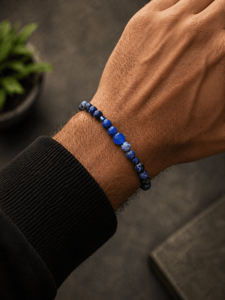 Men's Natural Stone Bracelet - Blue 1