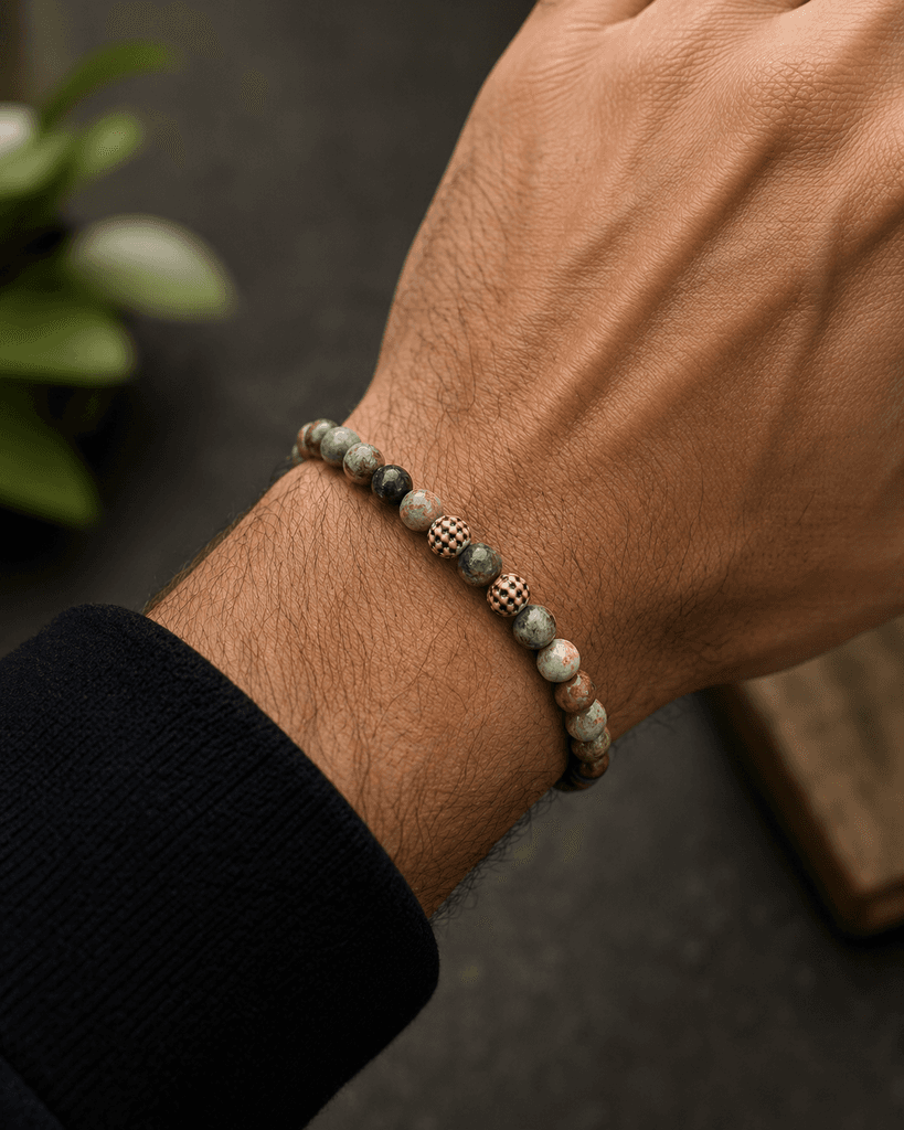 Men's Natural Stone Bracelet - Multi Color 1