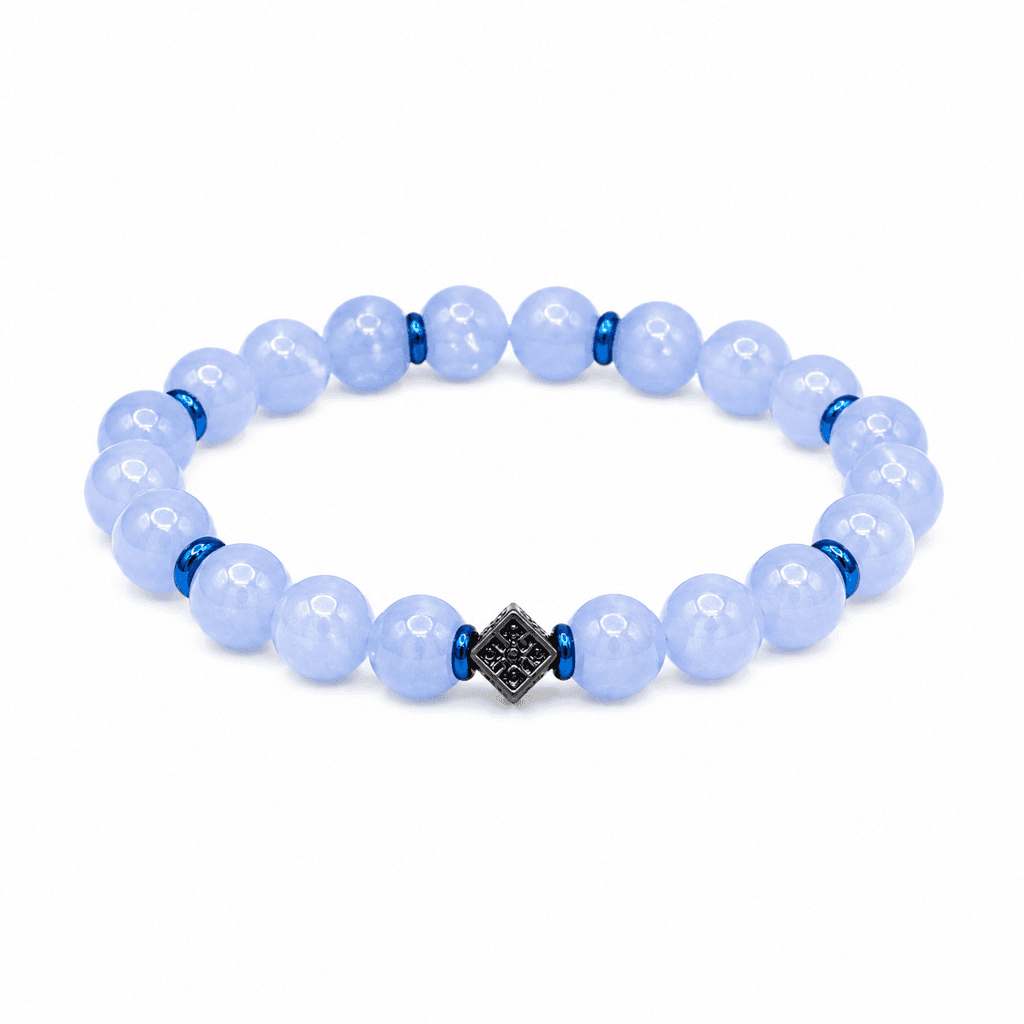 Men's Natural Stone Bracelet - Light Blue 1