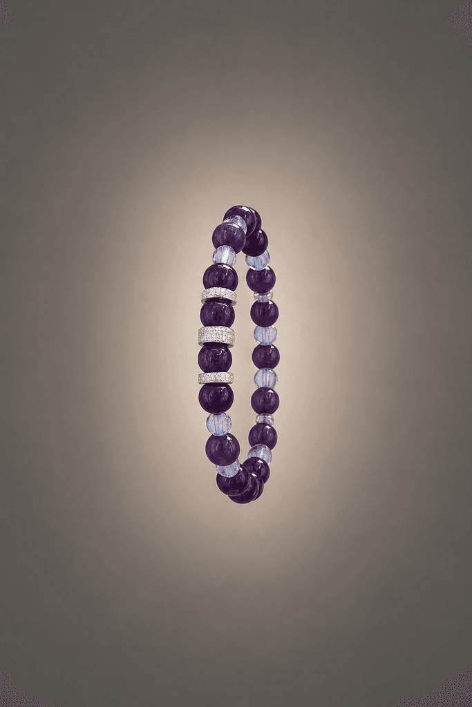 Men's Natural Stone Bracelet - Dark Purple 1