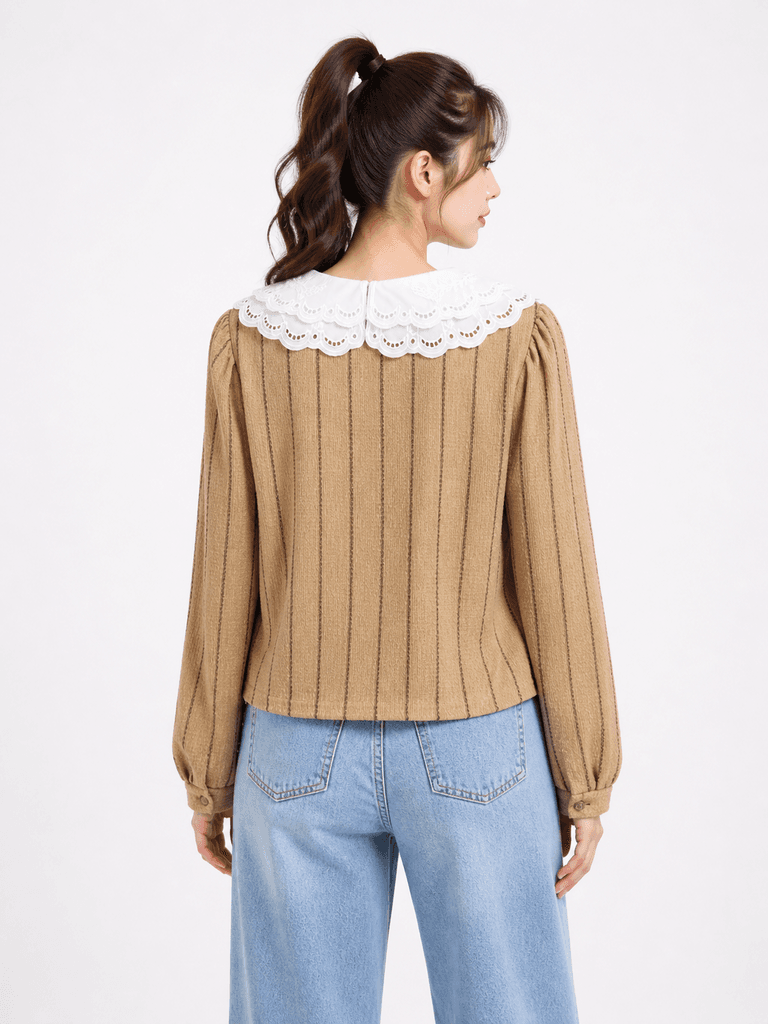 Women's Breathable 100% Cotton Casual Shirt - Light Brown (Free Size) 2