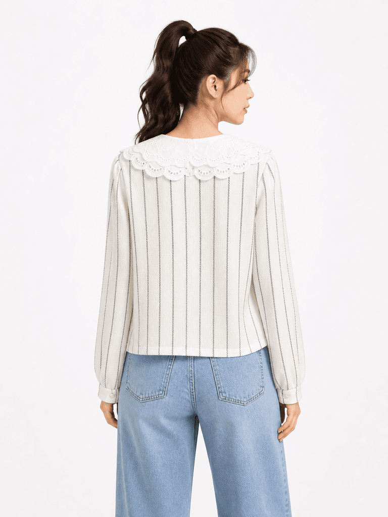 Women's Breathable 100% Cotton Casual Shirt - White (Free Size) 2