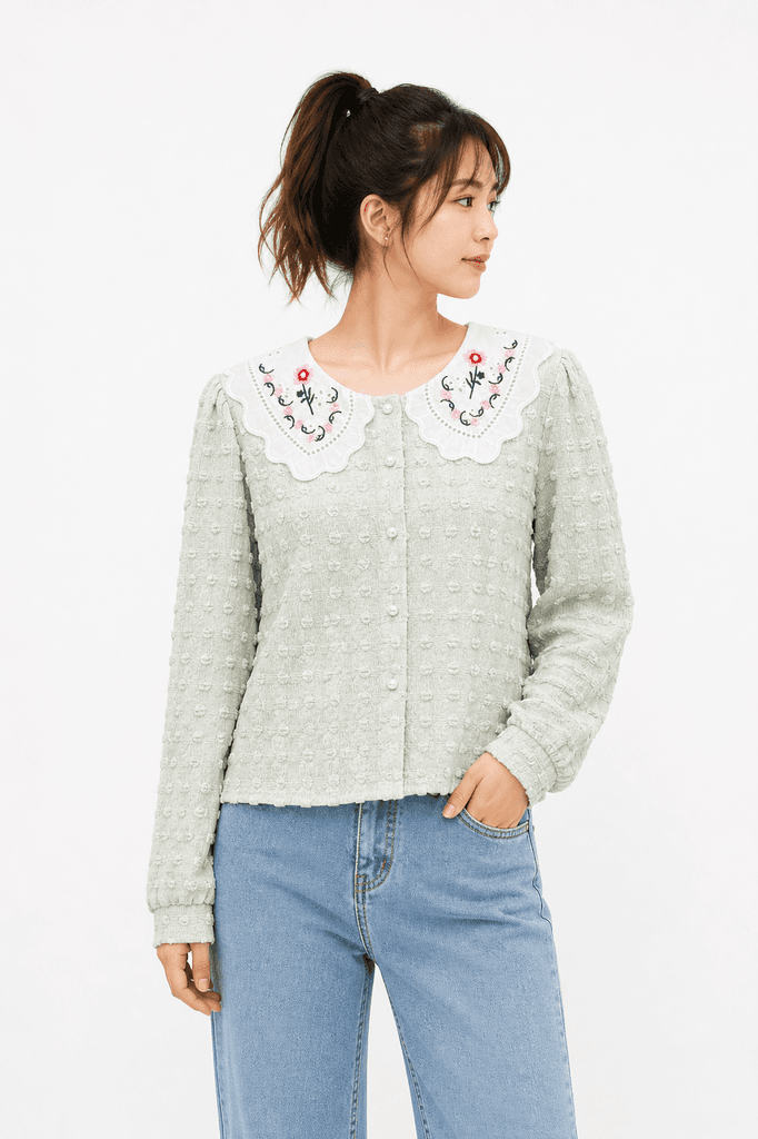Name Brand Women's Premium Cotton Shirt - Light Green (Free Size) 1