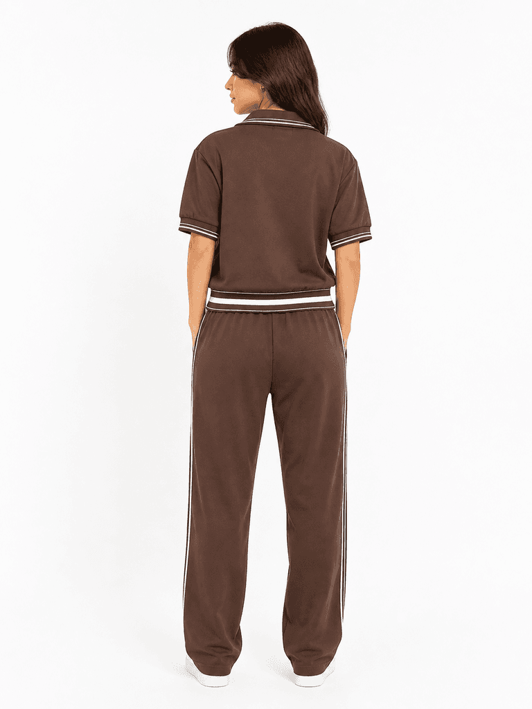 Miu Miu Women's Premium Cotton Pajama Shirt and Lounge Set - Dark Brown (Free Size) 2