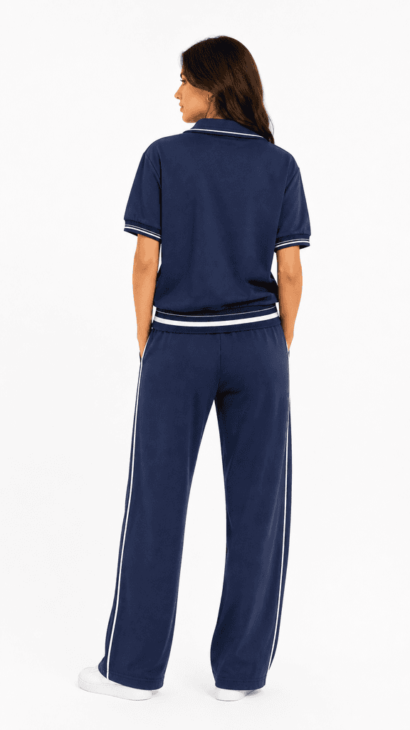 Miu Miu Women's Premium Cotton Pajama Shirt and Lounge Set - Navy Blue (Free Size) 2