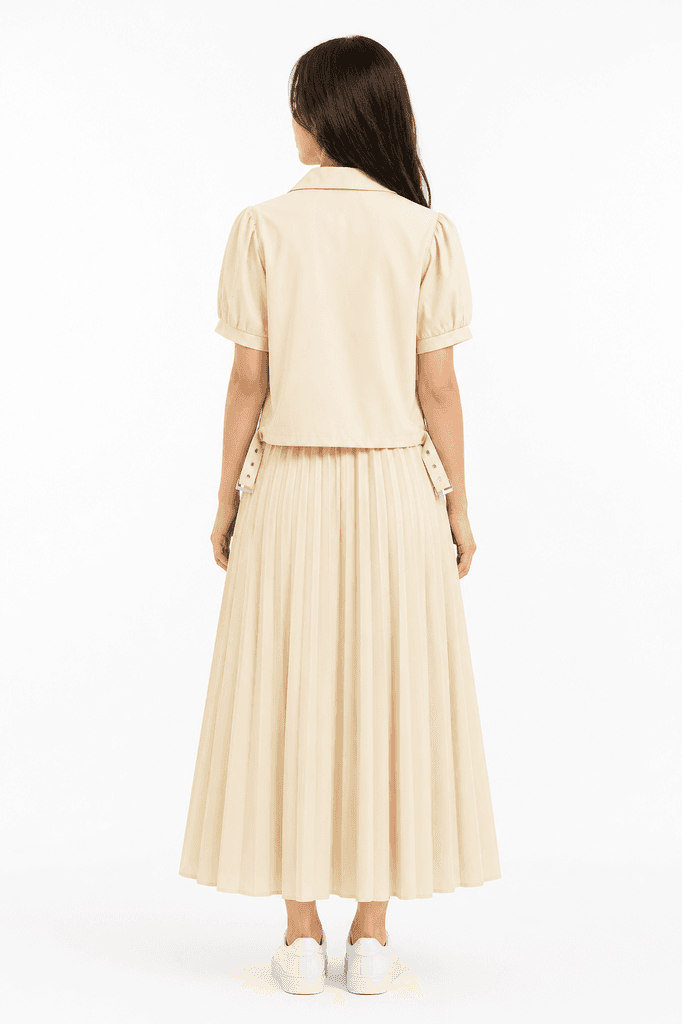 Women's 3-Piece Cotton Outfit Set - Cream (Free Size) 2