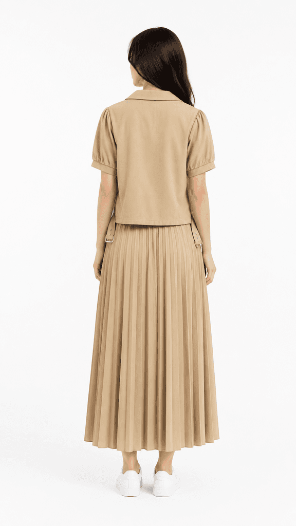 Women's 3-Piece Cotton Outfit Set - Light Brown (Free Size) 2