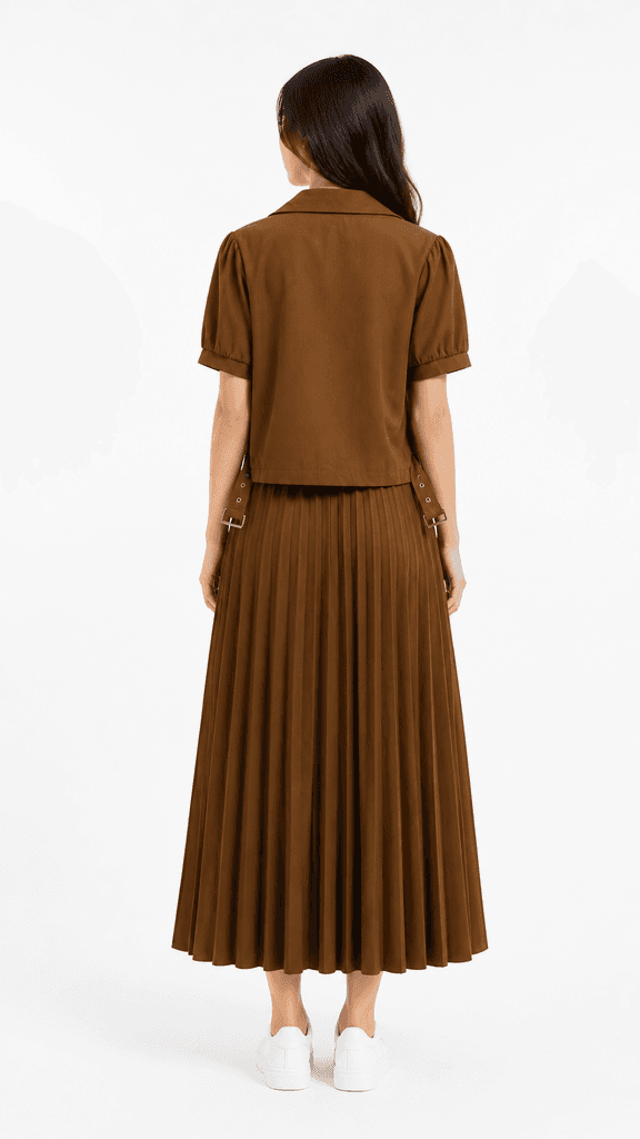 Women's 3-Piece Cotton Outfit Set - Brown (Free Size) 2