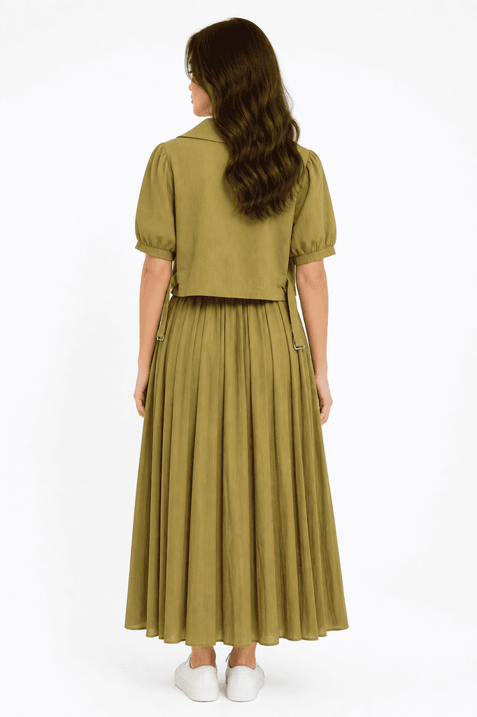 Women's 3-Piece Cotton Outfit Set - Green (Free Size) 2