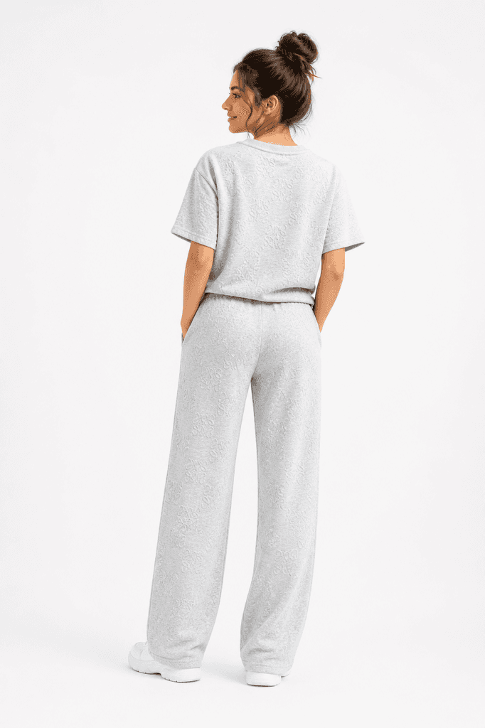 Loewe Women's Premium Cotton T-Shirt and Pajama Lounge Set - Light Gray (Free Size) 2