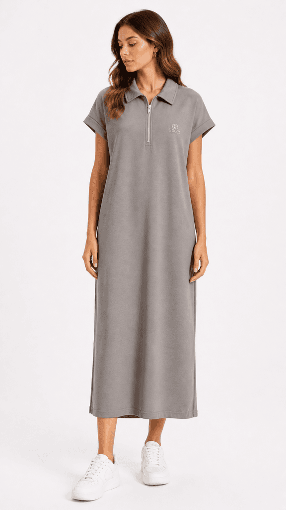 HDY Premium Cotton Women's Casual Dress - Gray (Free Size) 1