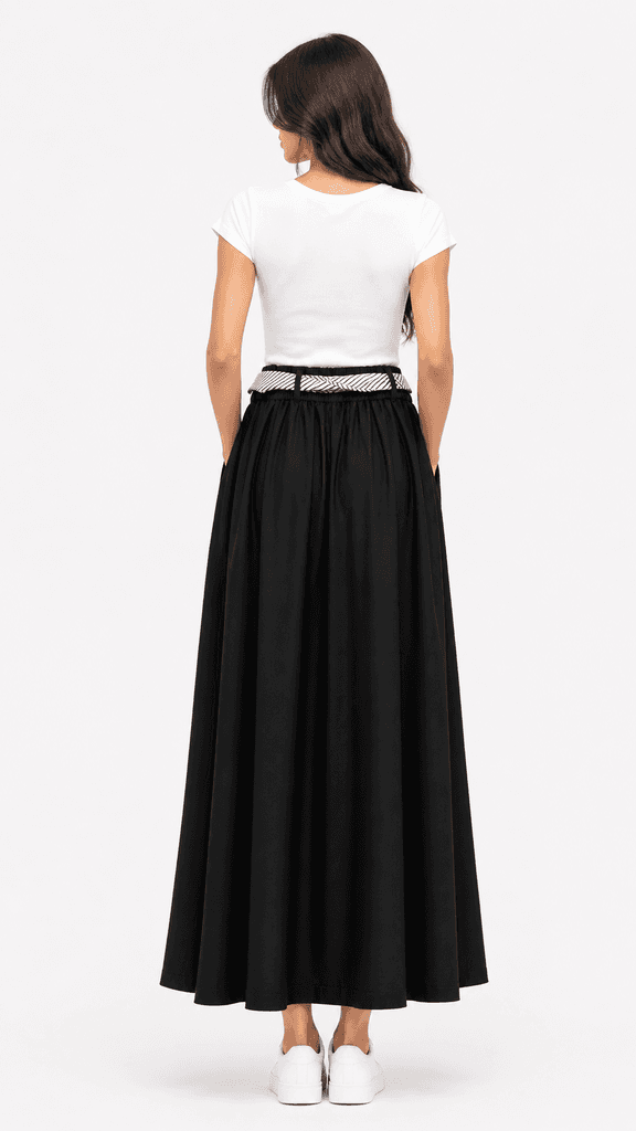 Versatile Women's Cotton Skirt - Black (Free Size) 3