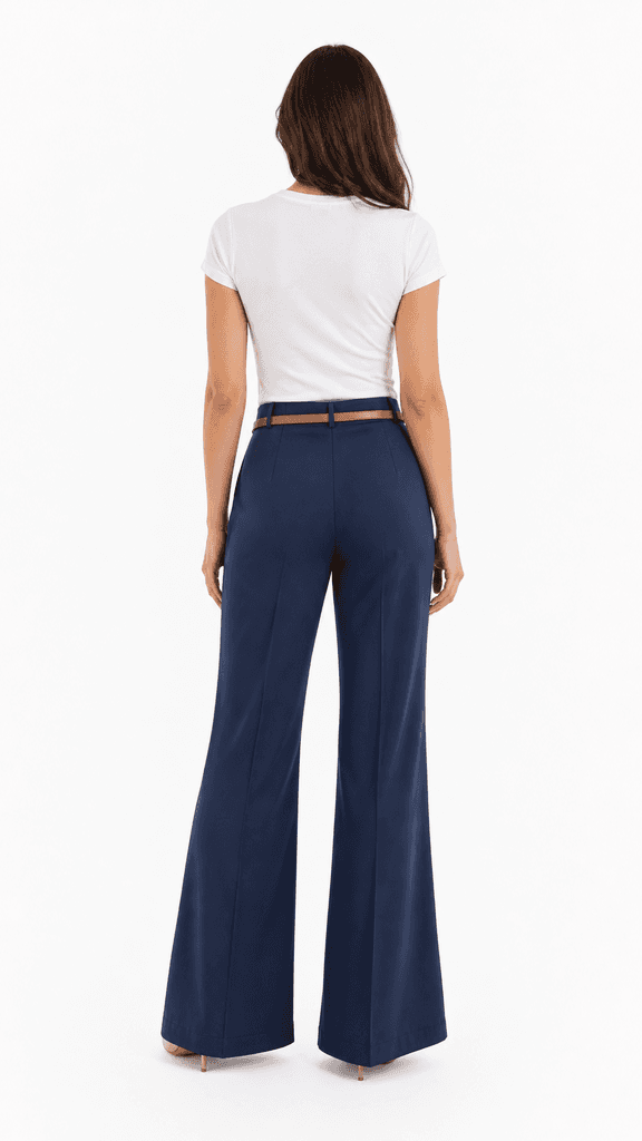 ROMA BRAND Women's Classic Polyester Fabric Pants - Navy Blue (M) 3