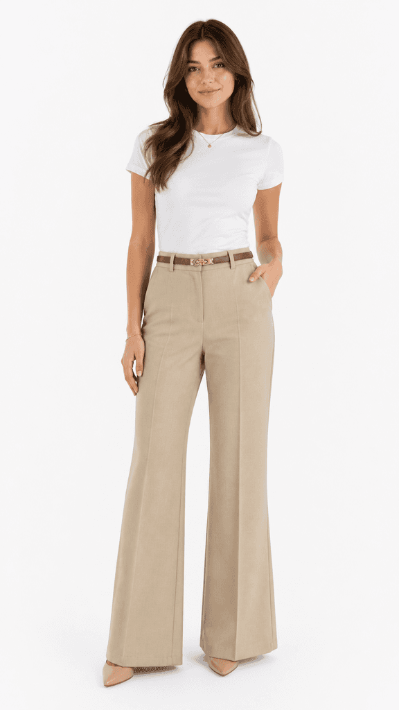 ROMA BRAND Women's Classic Polyester Fabric Pants - Khaki (M) 2