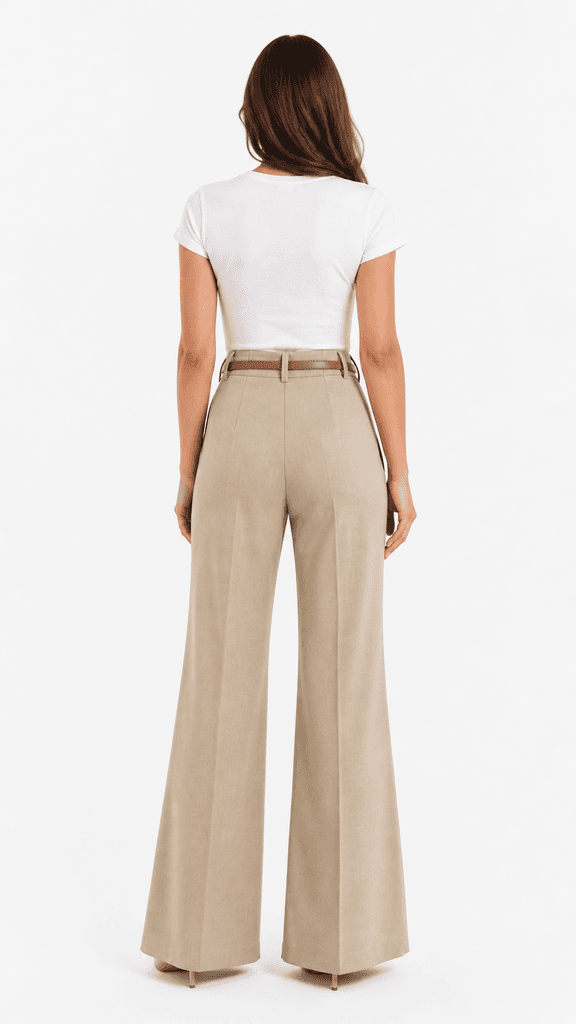 ROMA BRAND Women's Classic Polyester Fabric Pants - Khaki (M) 3