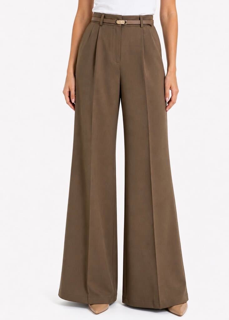 ROMA BRAND Women's Classic Polyester Fabric Pants - Brown (M) 2