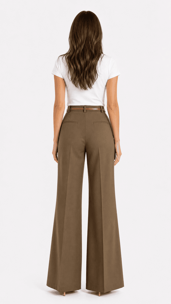 ROMA BRAND Women's Classic Polyester Fabric Pants - Brown (M) 3